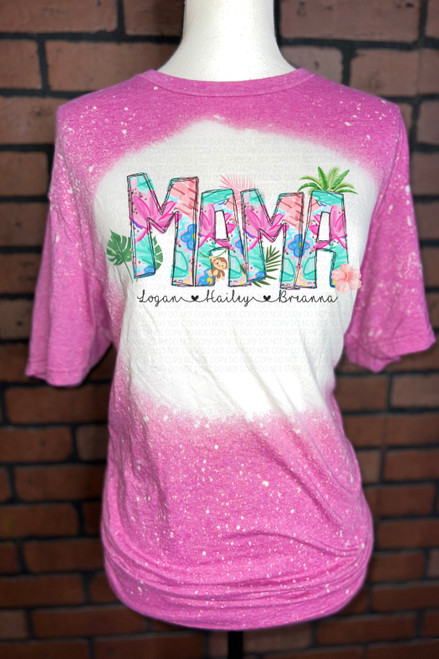 Personalized Tropical Alpha Bleached Tee
