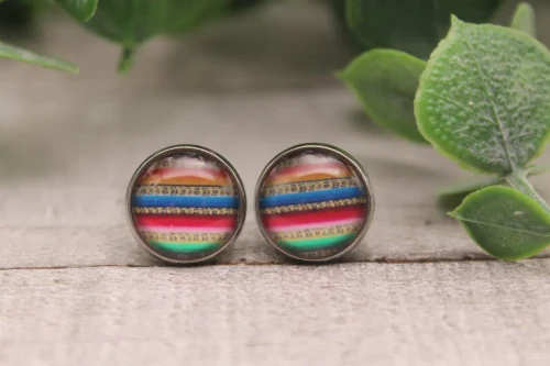 Serape  Glass Stud Earrings