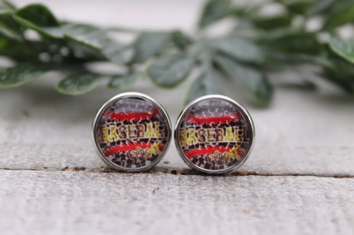 Baseball Mom Leopard & Gold Stud Earrings