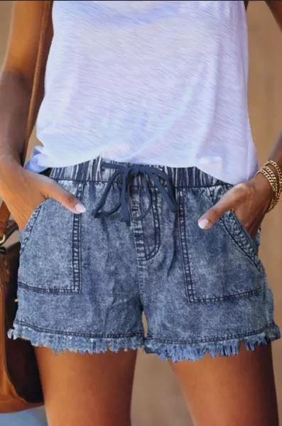 Taiwan Frayed Denim Shorts