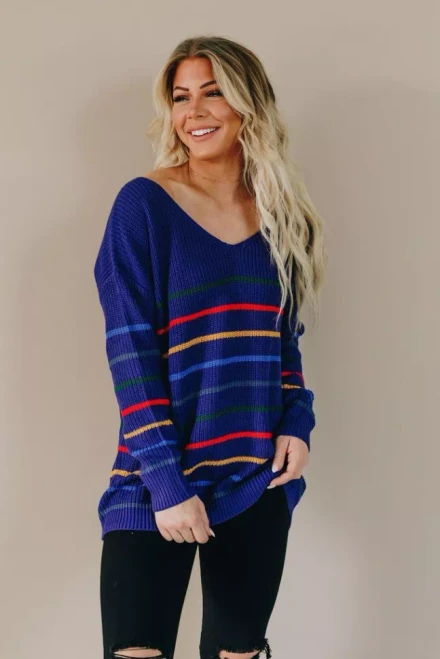 Rich Harvest Striped Knit Sweater