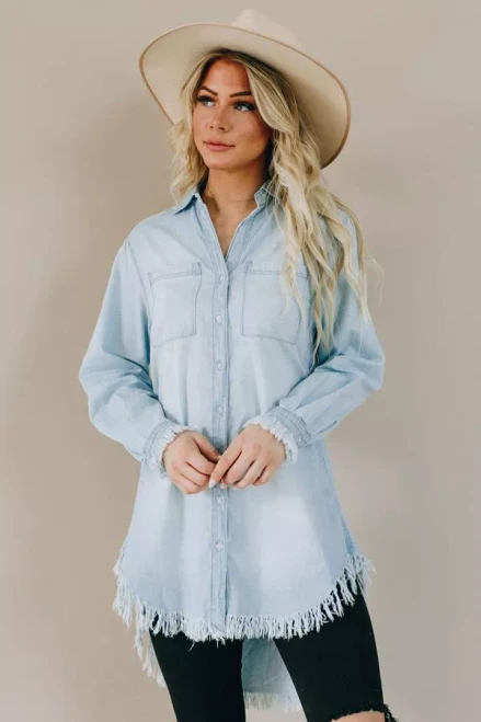 Wallace Denim Fringe Tunic