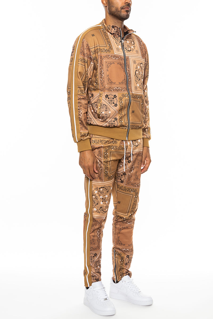 Paisley All Over Print Track Jacket Set