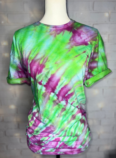 Magenta Garden Ice Dyed Tie Dye Blank Tee 