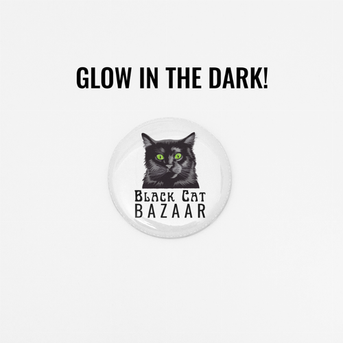Black Cat Bazaar Glow in the Dark Pin
