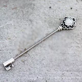 316L Stainless Steel Victorian Heart Key Industrial Barbell with Synthetic Opal