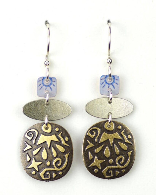 Three Part Oval with Large Patterned Gold Part