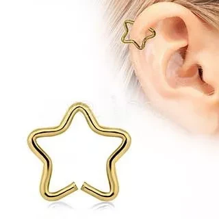 Gold Star Shaped Cartilage Earring