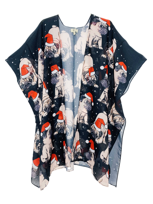 Christmas Pugs Kimono