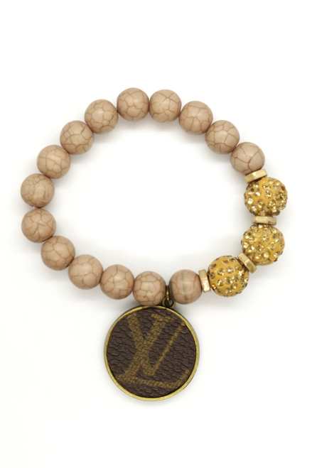 LV Again -Taupe Agate Stretch Bracelet