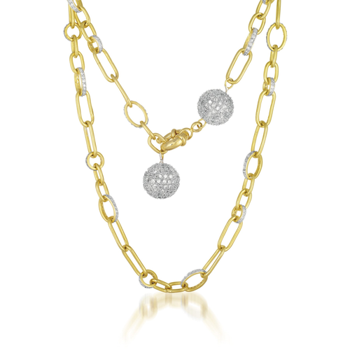Collette Z Gold Overlay Ball and Chain Necklace