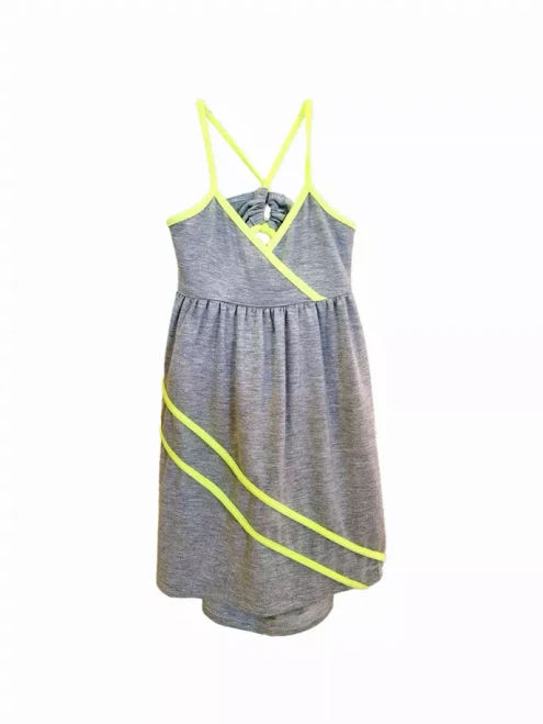 Empire Waist Tank Dress with Neon Binding