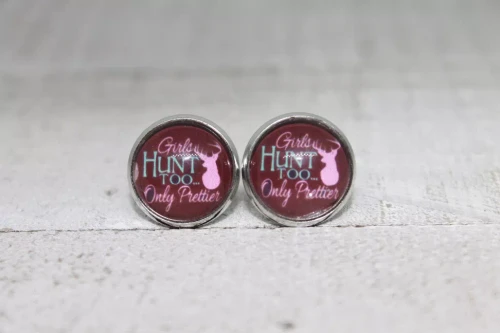 Girls Hunt Too  Glass Stud Earrings