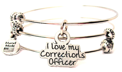 I Love My Corrections Officer Triple Style Bracelet