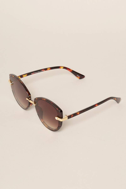 Women's Rhinestone Detail Round Sunglasses