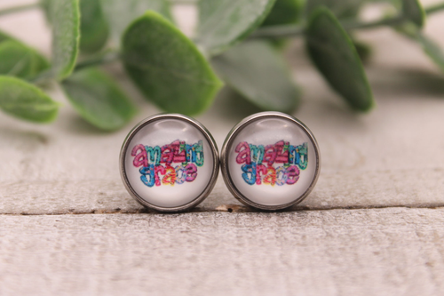 Amazing Grace Glass Stud Earrings