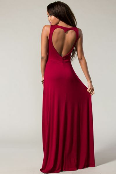 Sweet Heart Maxi Dress Burgundy