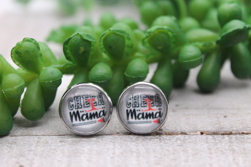 Cheer Mama || Glass Stud Earrings || Hypoallergenic