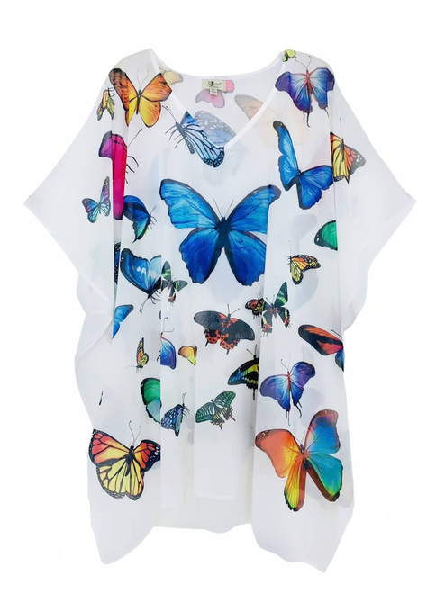 Multi Butterfly V-Neck Tunic