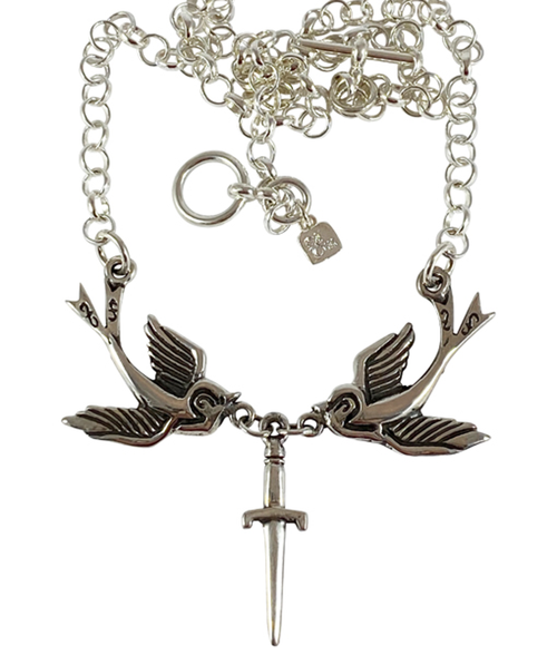 Dagger Swallows Necklace