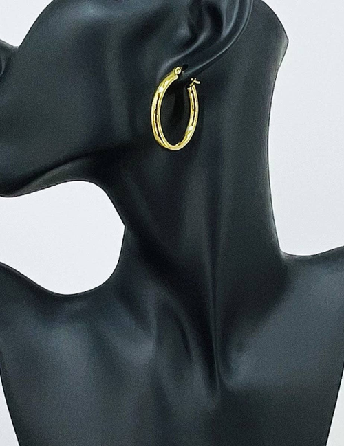 Thick Oval Hoop Earrings