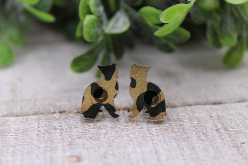 Leopard Cats || 14mm Stud Earrings