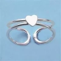 Sterling Silver Toe Ring with Heart