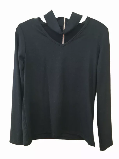 Fitted Top with Choker Collar