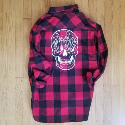 Crystal Skull Buffalo Plaid Flannel