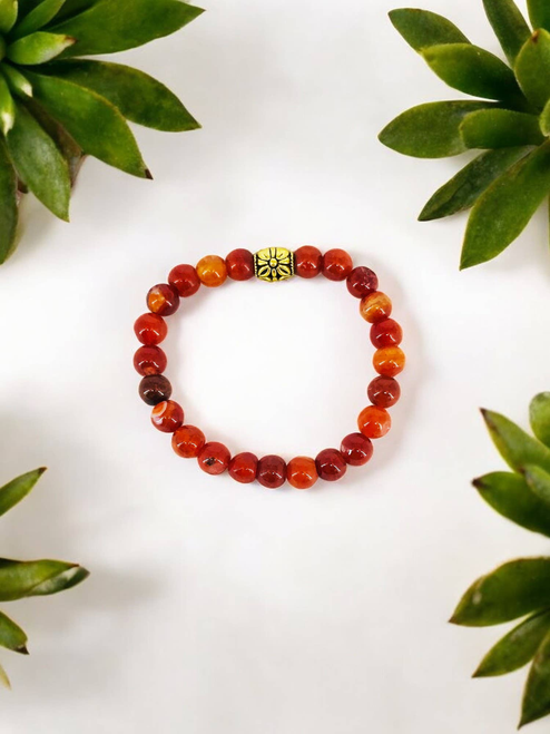 Carnelian Gemstone Stretchy Bracelet 