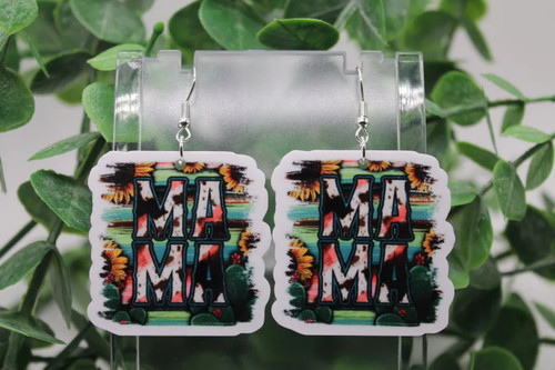 MAMA Sunflowers & Serape Dangle Earrings