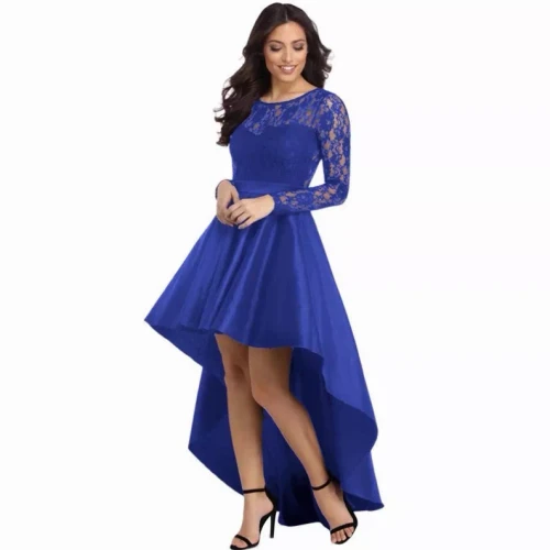 High Low Satin Vintage Lace