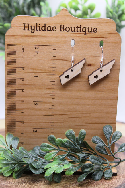 Tennessee with Heart || Dangle Earrings || Hypoallergenic