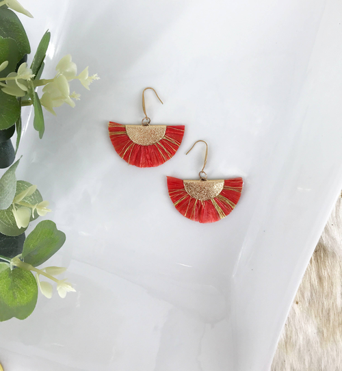 Fan Shaped Tassel Earrings 