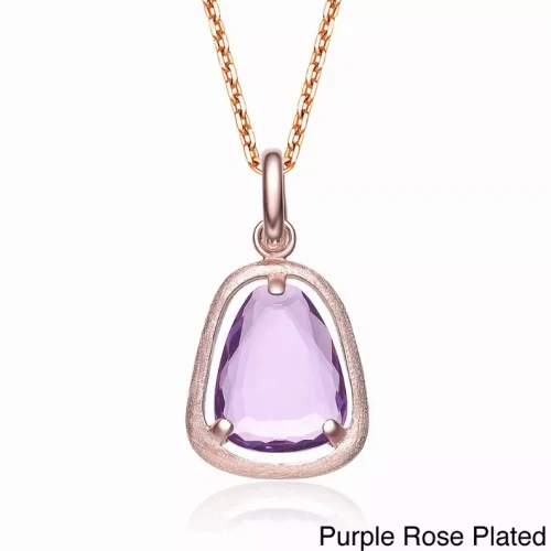 Collette Z Rose-plated Sterling Silver Cubic Zirconia Necklace