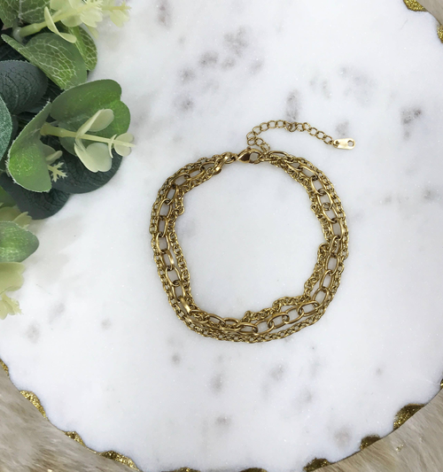 Multi-Strand Stainless Steel Bracelet 
