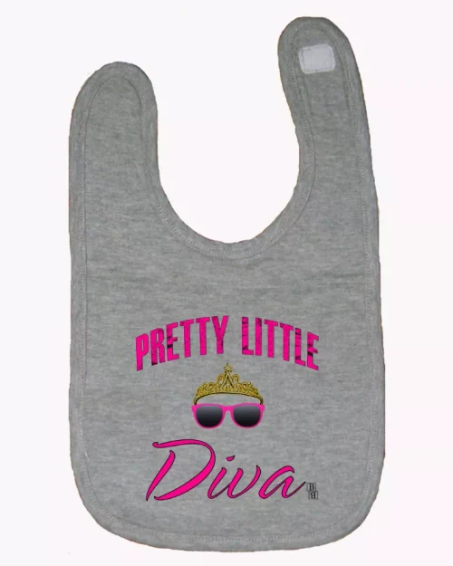Pretty Little Diva Princess Baby and Toddler Girls Bib  One Size