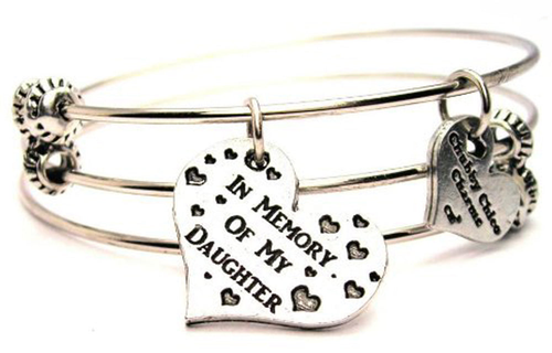 In Memory Of My Daughter Triple Style Bangle Bracelet