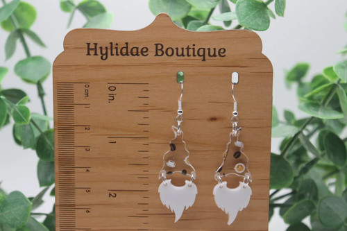 Coffee Gnome || Acrylic Dangle Earrings || Hypoallergenic