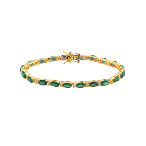 Collette Z Goldplated Sterling Silver Green Cubic Zirconia Bracelet