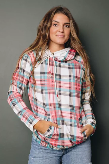Ricki Plaid Drawstring Hoodie