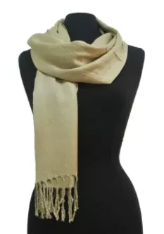 Solid Color Metallic Pashmina Camel