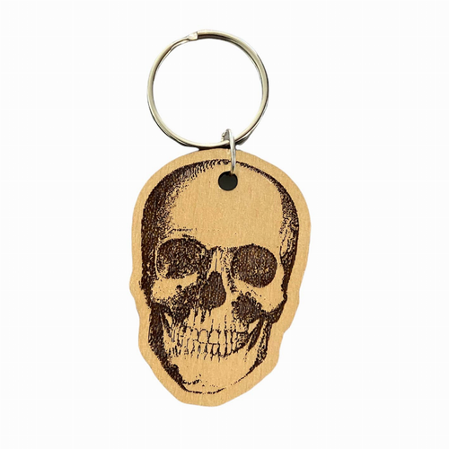 Skull Wooden Key Chain.