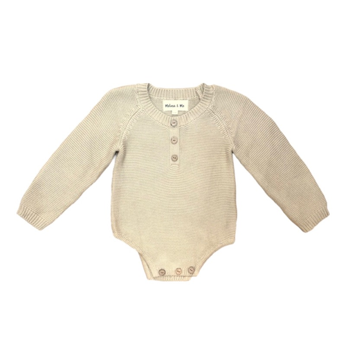 Knit Bubble Romper (Oatmeal)