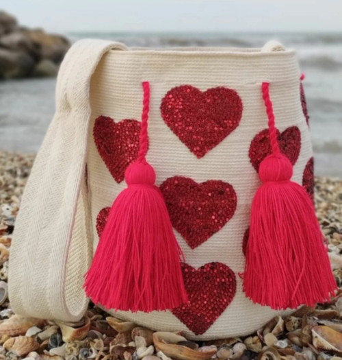 Valentine Hand-Knitted Colombian Bucket Bag