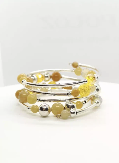 Wrap Bracelets-Monica In Butterscotch Yellow