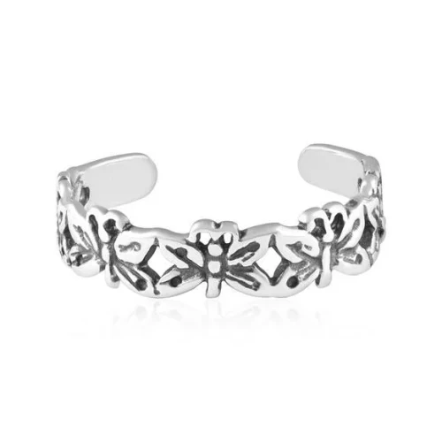 Butterflies Sterling Silver Toe Ring