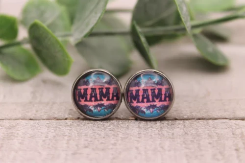 Mountain Mama  Glass Stud Earrings