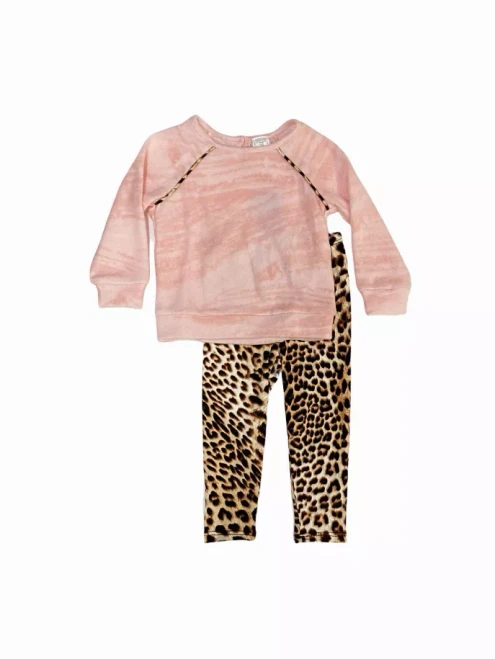 Pink n Leopard Tunic and Leggings Set