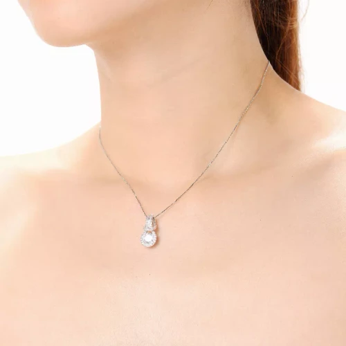 Collette Z Sterling Silver Cubic Zirconia Elegant Necklace